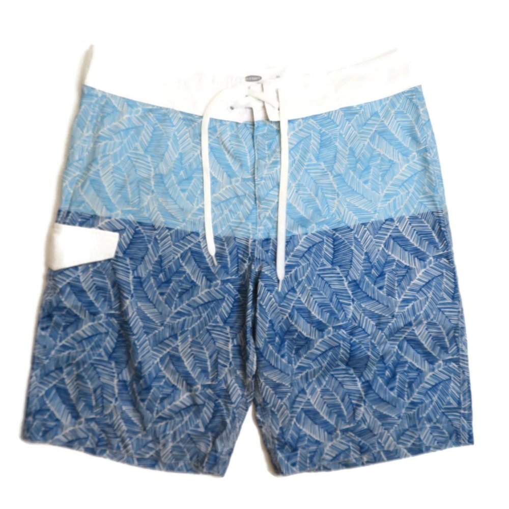 Old‎ Navy Mens Board Swim Shorts Medium Blue Floral Unlined